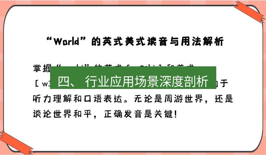helloworld翻译 四、 行业应用场景深度剖析