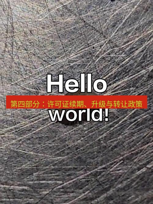helloworld翻译 第四部分：许可证续期、升级与转让政策